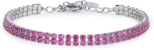 Brosway Damen-Tennisarmband aus Stahl mit Rubin-Zirkonia _BEI098 