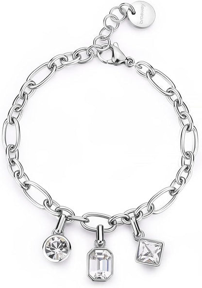 Brosway Damen-Armband aus Stahl mit weißen Kristallanhängern _BYM191 