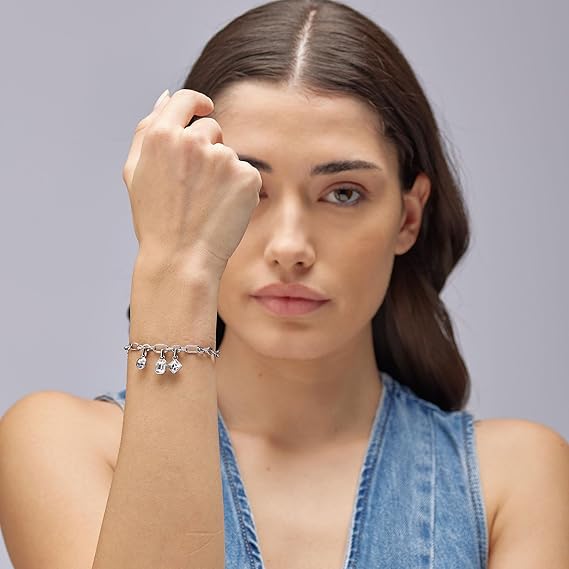 Brosway Damen-Armband aus Stahl mit weißen Kristallanhängern _BYM191 