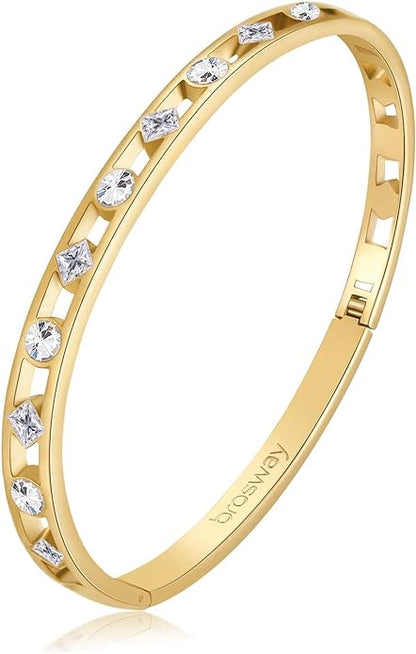 Bracciale  Brosway Donna Acciaio Gold Rigido Cristalli Bianchi _BWY22