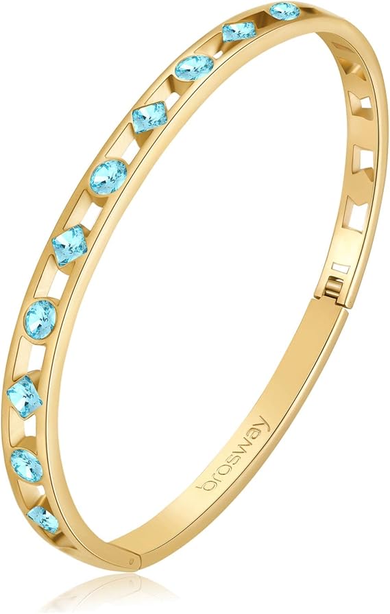 Bracciale Brosway Donna Acciaio Rigido Dorato Cristalli Blu Coll. WHIT YOU _BWY24