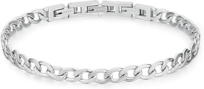 Bracciale Brosway Uomo Acciaio Argentato Catena Grumetta Coll. RIPTIDE _BTD018