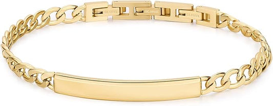 Brosway Herrenarmband aus vergoldetem Stahl, Panzerkette und Platte, RIPTIDE Kollektion _BTD021 