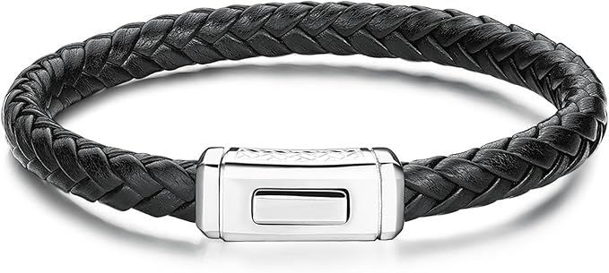 Brosway Herrenarmband aus schwarzem Leder und Stahl, Kollektion Logan _BOA11A 