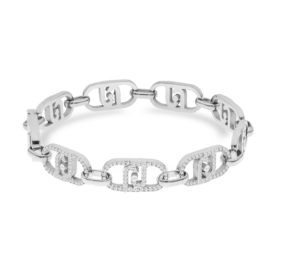 Bracciale LIU JO Donna Acciaio Argentato Catena Logo Zirconi _LJ2622