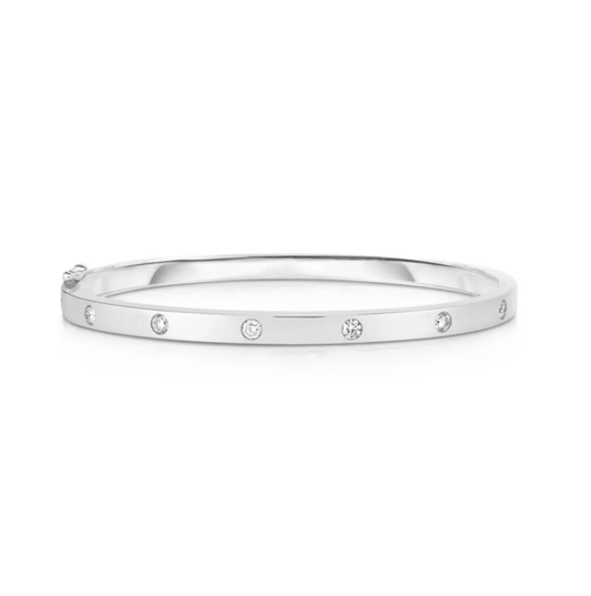 Bracciale LIU JO Donna Acciaio Argentato Rigido Zirconi Incastonati Bianchi _LJ2458