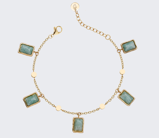 Bracciale Liu Jo Donna Acciaio Gold Con Pietre gioiello Verde Acqua _LJ2859