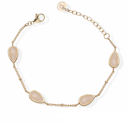Bracciale Liu Jo Donna Acciaio Gold Pietre Bombate Rosa _LJ2835