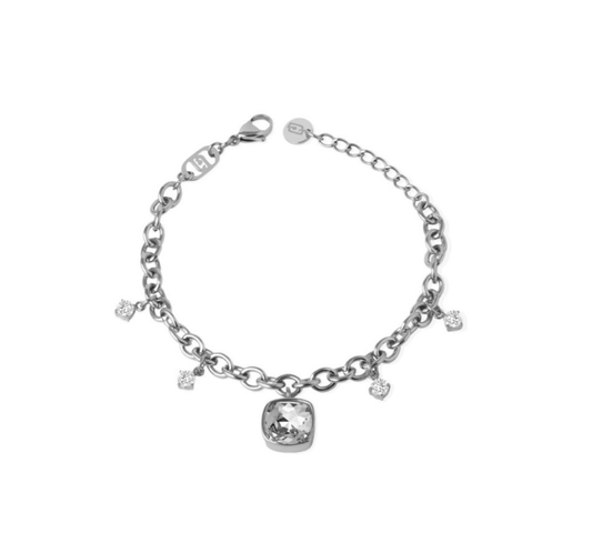 Bracciale Liu Jo Donna Acciaio Silver Ciondoli Zirconi Bianchi _LJ2886