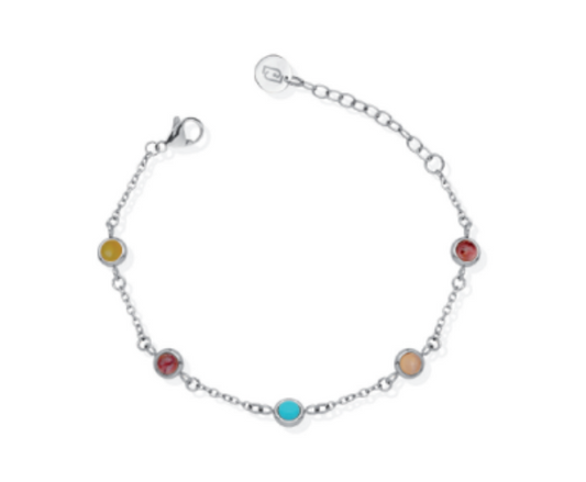 Bracciale Liu Jo Donna Acciaio Silver Pietre Colorate _LJ2861