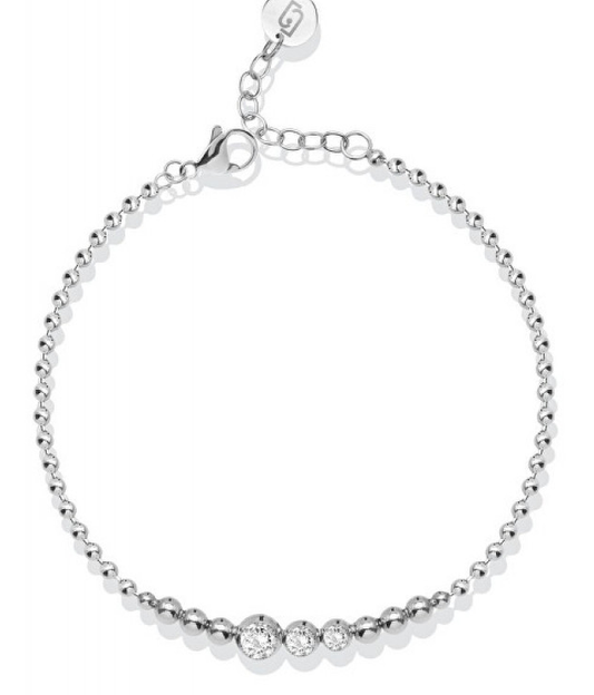 Bracciale Liu Jo Donna Acciaio Silver Sfere Centrale Zirconi _LJ2831