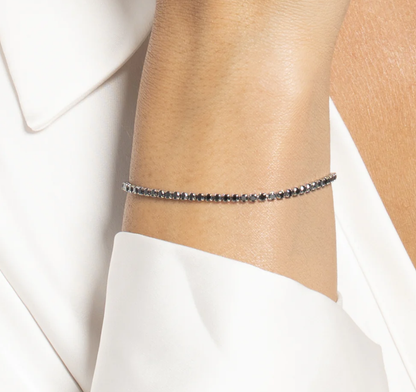 Bracciale Luca Barra Acciaio Donna Zirconi Neri _BK2879