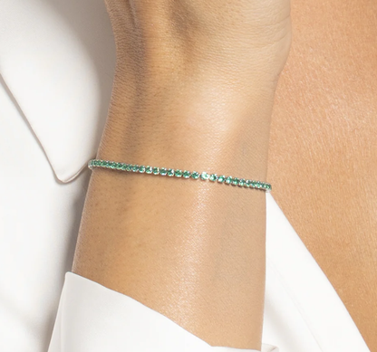 Bracciale Luca Barra Acciaio Donna Zirconi Verde _BK2877