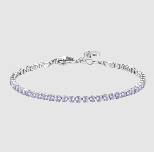 Bracciale Luca Barra Acciaio Donna Zirconi Viola _BK2875