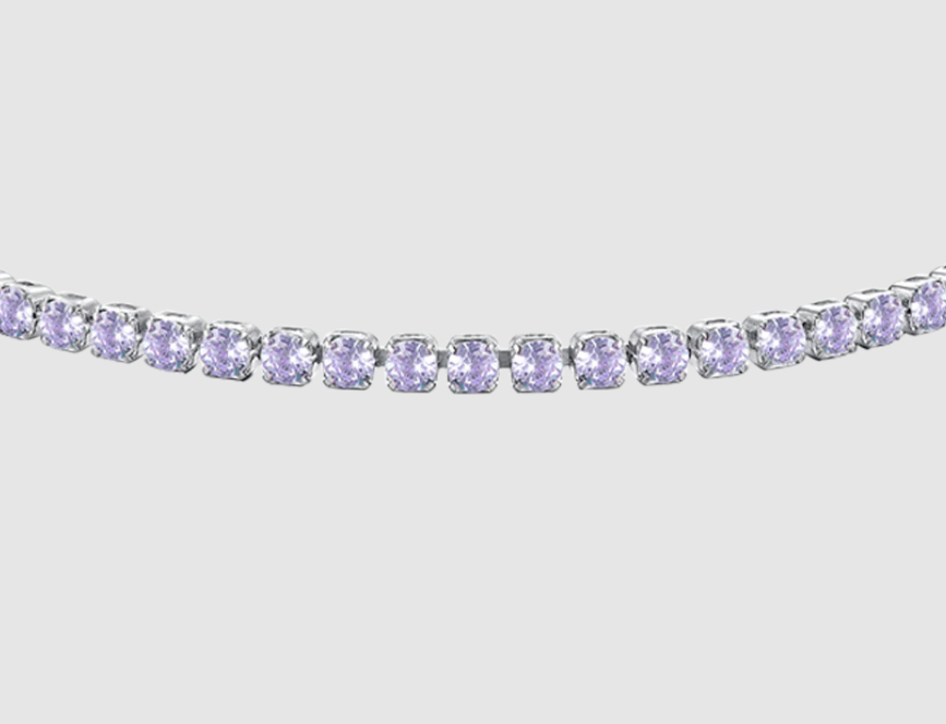 Bracciale Luca Barra Acciaio Donna Zirconi Viola _BK2875