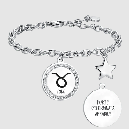 Bracciale Luca Barra Acciaio Segno Zodiacale Toro _BK2542