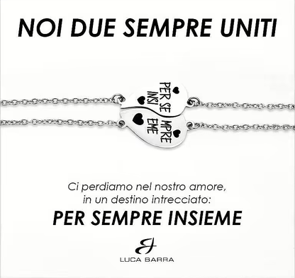 Bracciale Luca Barra Acciaio Uomo Donna San valentino Per Sempre Insieme _BK2583