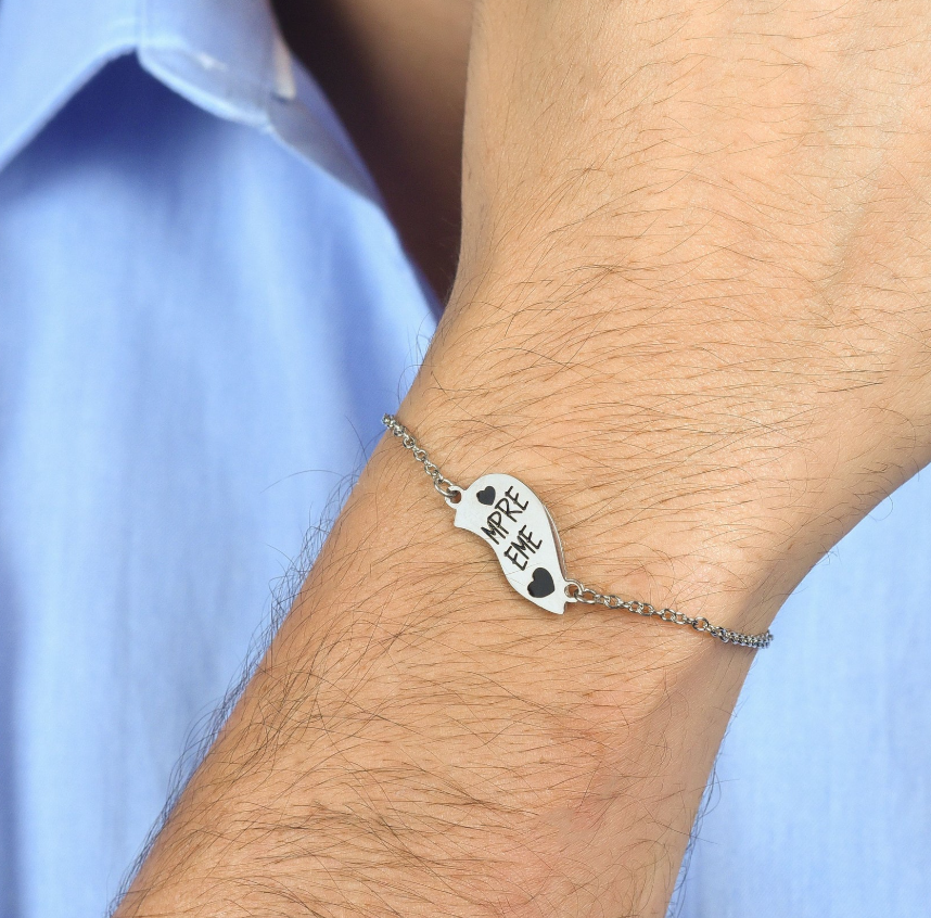 Bracciale Luca Barra Acciaio Uomo Donna San valentino Per Sempre Insieme _BK2583