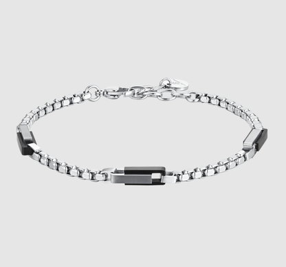 Bracciale Luca Barra Acciaio Uomo Ip Nero _BA1778