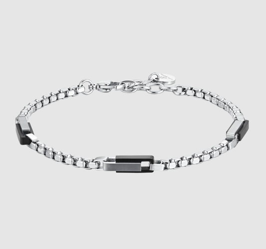 Bracciale Luca Barra Acciaio Uomo Ip Nero _BA1778