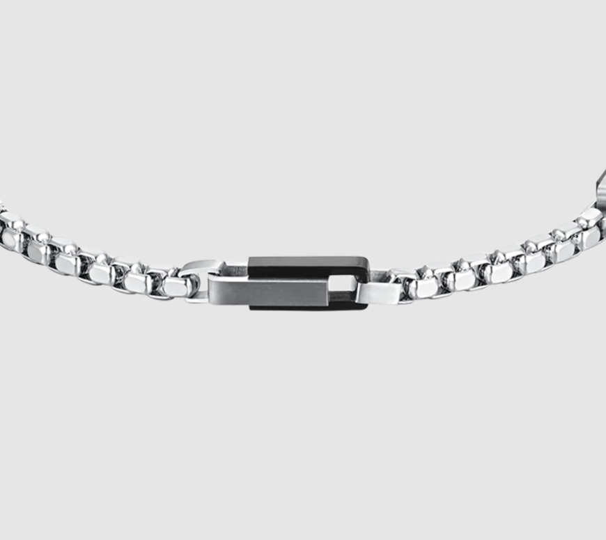 Bracciale Luca Barra Acciaio Uomo Ip Nero _BA1778