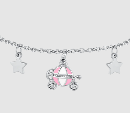 Bracciale Luca Barra Bambina Acciaio Argentato Carrozza Smaltata _JB228