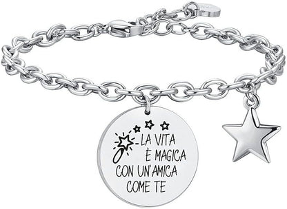 Bracciale Luca Barra Donna Acciaio Amicizia _BK2718