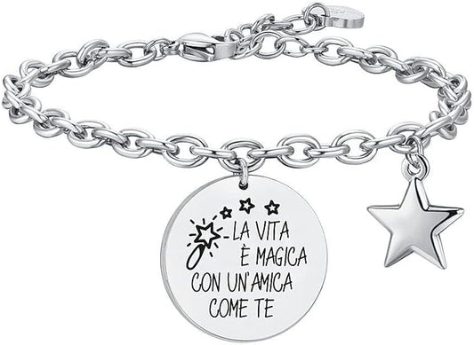Bracciale Luca Barra Donna Acciaio Amicizia _BK2718