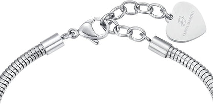 Bracciale Luca Barra Donna Acciaio Argentata Ciondolo Infinito Cristalli _BK1935