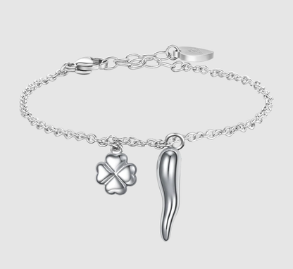 Bracciale Luca Barra Donna Acciaio Argentato Fortuna _BK2757