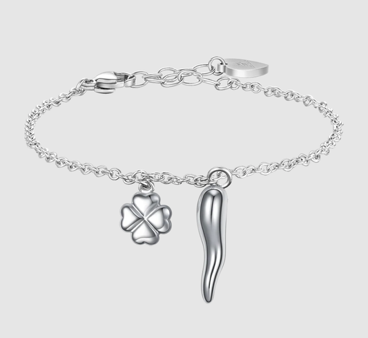 Bracciale Luca Barra Donna Acciaio Argentato Fortuna _BK2757