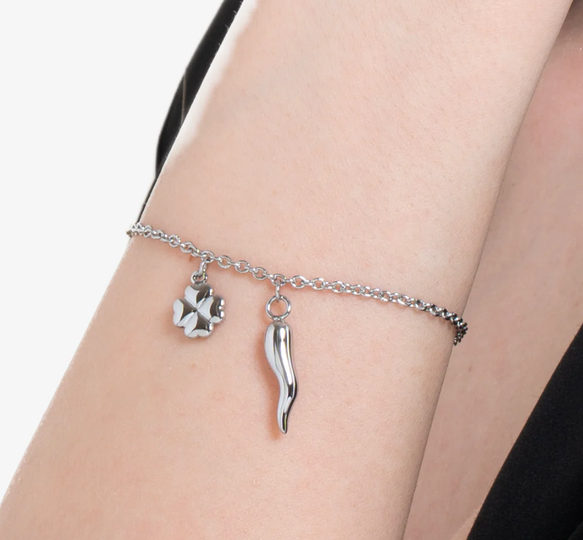 Bracciale Luca Barra Donna Acciaio Argentato Fortuna _BK2757