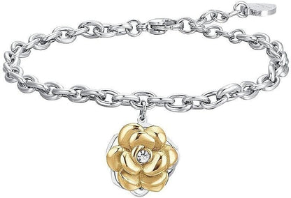 Bracciale Luca Barra Donna Acciaio Argentato Pendente Rosa Oro _ BK2743