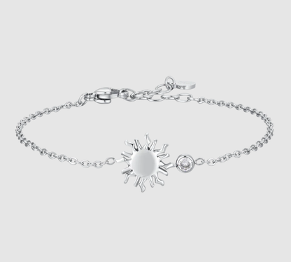 Bracciale Luca Barra Donna Acciaio Argentato Centrale Sole e Cristallo Bianco _BK2830