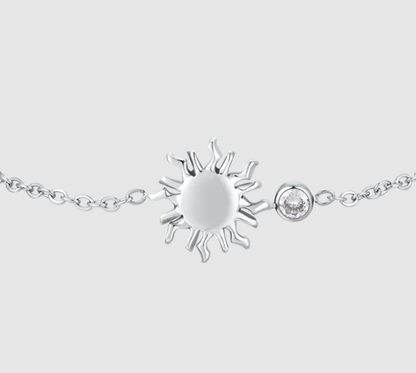 Bracciale Luca Barra Donna Acciaio Argentato Centrale Sole e Cristallo Bianco _BK2830