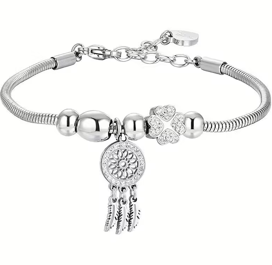 Bracciale Luca Barra Donna Acciaio Ciondolo Acchiappasogni _BK2704