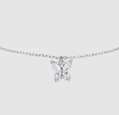 Bracciale Luca Barra Donna Acciaio Ciondolo Farfalla Zirconi Bianchi _BK2861