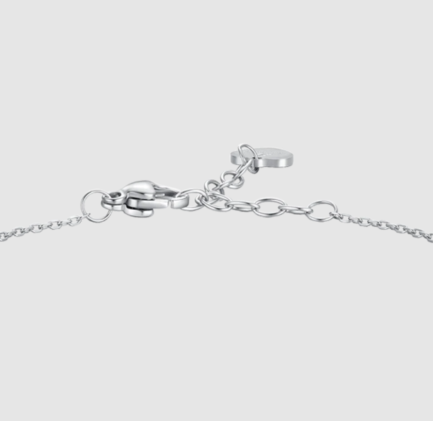 Bracciale Luca Barra Donna Acciaio Ciondolo Farfalla Zirconi Bianchi _BK2861