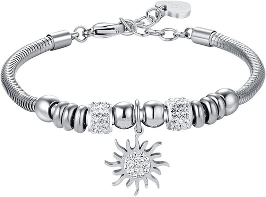 Bracciale Luca Barra Donna Acciaio Ciondolo Sole _BK2330
