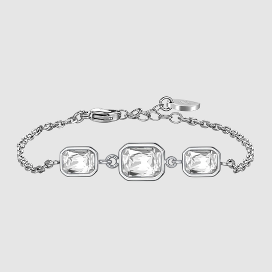 Bracciale Luca Barra Donna Acciaio Cristalli Bianchi  _BK2754