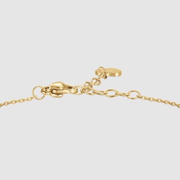 Bracciale Luca Barra Donna Acciaio Gold Ciondolo Farfalla Zirconi Bianchi _BK2862