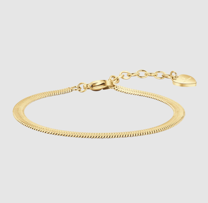 Bracciale Luca Barra Donna Acciaio Gold Maglia Piatta _BK2174