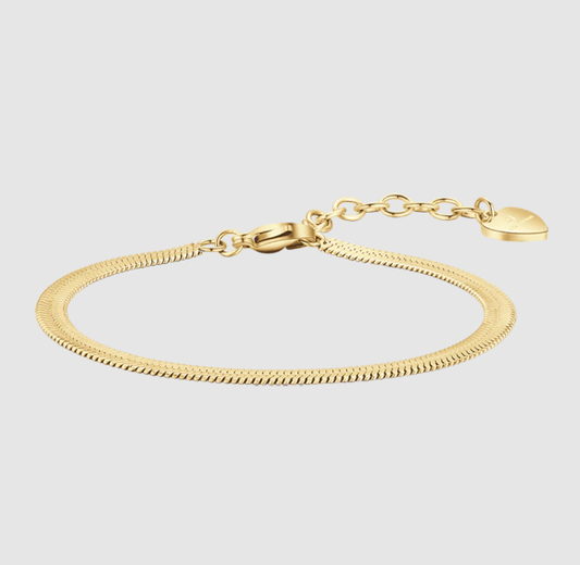 Bracciale Luca Barra Donna Acciaio Gold Maglia Piatta _BK2174