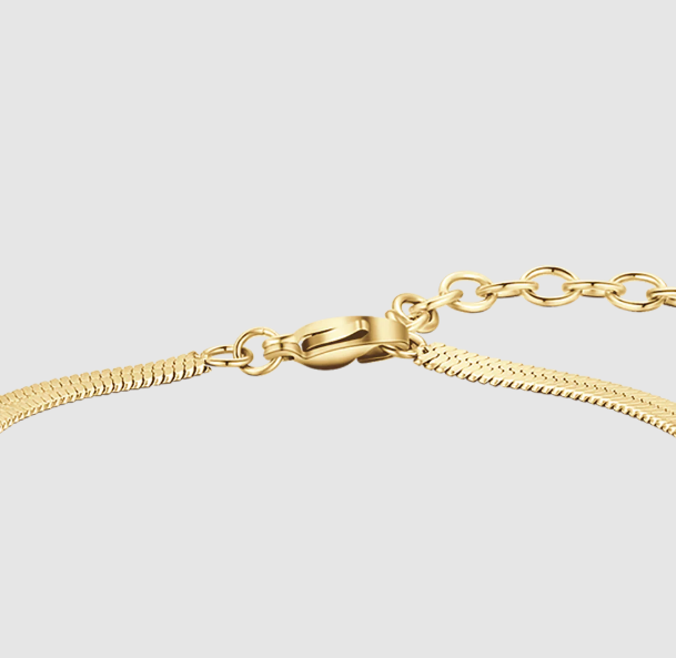 Bracciale Luca Barra Donna Acciaio Gold Maglia Piatta _BK2174