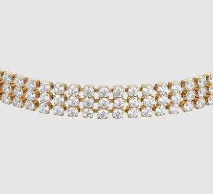 Bracciale Luca Barra Donna Acciaio Gold Tennis Zirconi Bianchi _BK2845