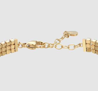 Bracciale Luca Barra Donna Acciaio Gold Tennis Zirconi Bianchi _BK2845