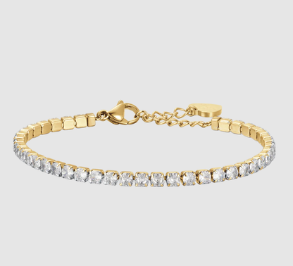 Bracciale Luca Barra Donna Acciaio Gold Zirconi Bianchi _BK2275