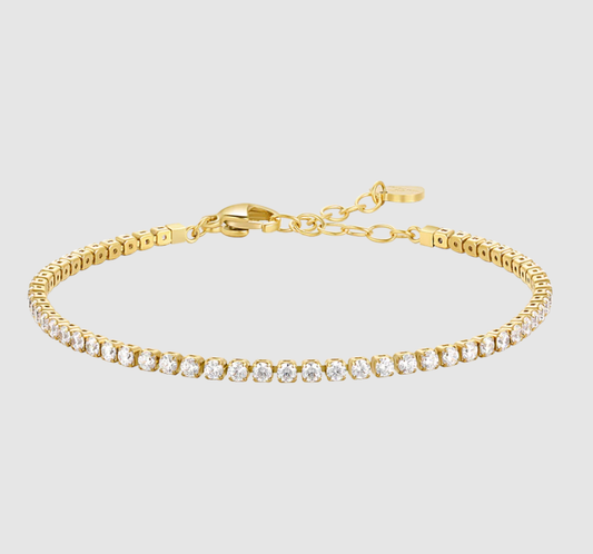 Bracciale Luca Barra Donna Acciaio Gold Zirconi Bianchi _BK2873