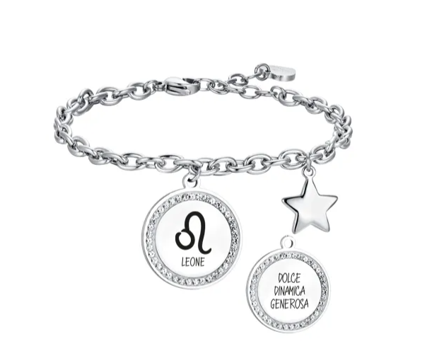 Bracciale Luca Barra Donna Acciaio Segno Zodiacale Leone _BK2545