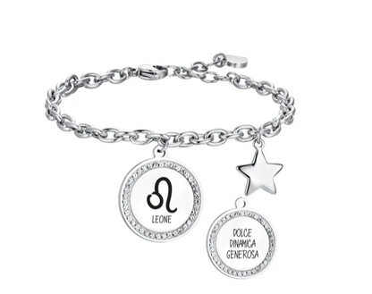 Bracciale Luca Barra Donna Acciaio Segno Zodiacale Leone _BK2545